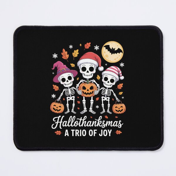 Item preview, Happy Halloween Thanksgiving Christmas Skeleton designed and sold by WalshDrawnLaugh.