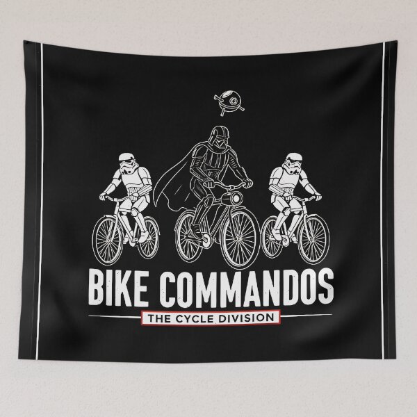 Item preview, Bike Commandos – Funny Cycling Sci-Fi Parody Design designed and sold by GraceStokesa.