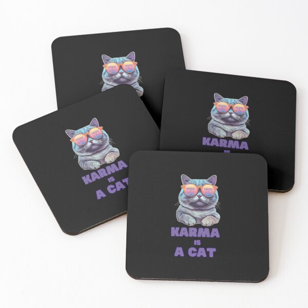 Item preview, Karma Is a Cat – Cute Aesthetic Typography Design designed and sold by Rose Collection Shop.