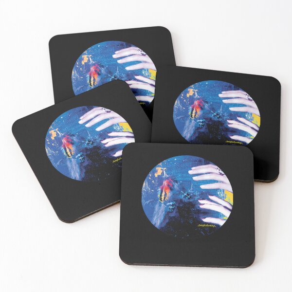 Item preview, Hands and feathers blue and yellow collage  	 designed and sold by fozxjrlcmn18.