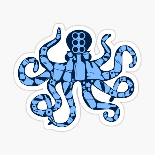 Plastic Octopus Sticker