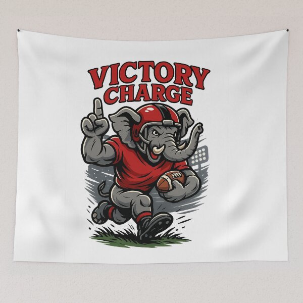 Item preview, Victory Charge – Cartoon Elephant Football Player Sports Design designed and sold by DailyDrivesct.