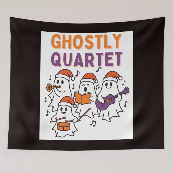 Item preview, Ghostly Quartet Spooky Christmas Music Shirt designed and sold by MojNetSerwis WWK.