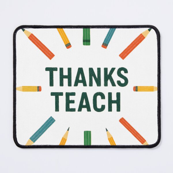 Item preview, Thanks Teach – Colourful Pencil Teacher Appreciation Design designed and sold by WhisperFrame.