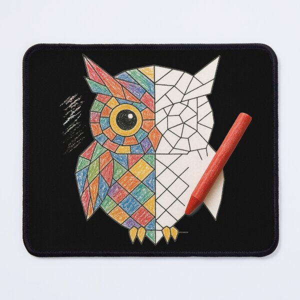 Item preview, Colorful Geometric Owl in Progress designed and sold by jaharek.