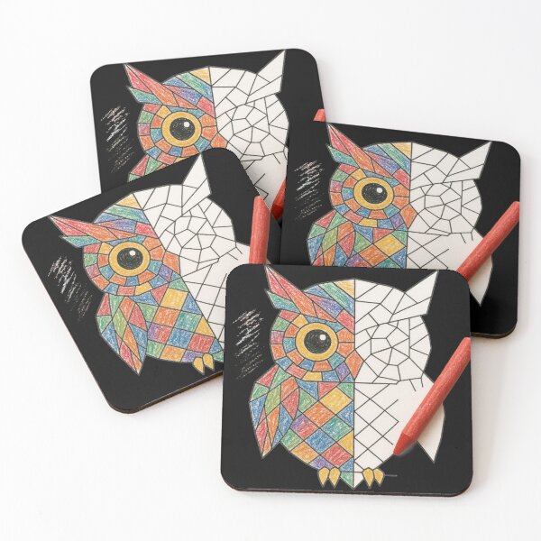 Item preview, Colorful Geometric Owl in Progress designed and sold by jaharek.