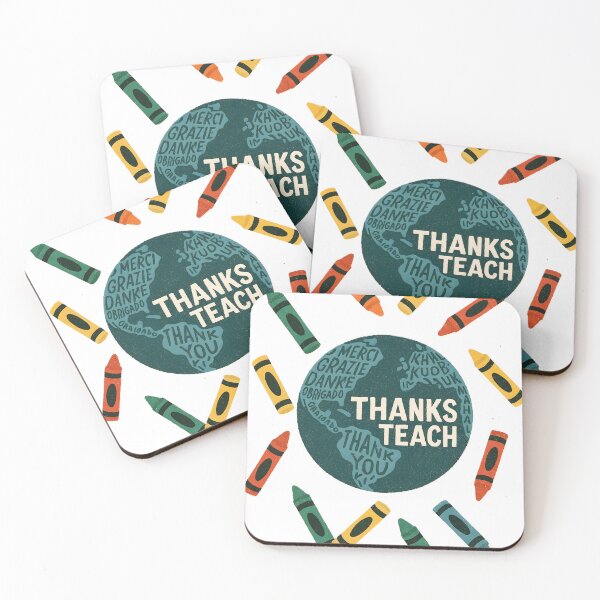 Item preview, Thanks Teach – Global Chalkboard Crayon Design designed and sold by WhisperFrame.