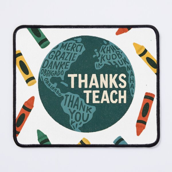 Item preview, Thanks Teach – Global Chalkboard Crayon Design designed and sold by WhisperFrame.