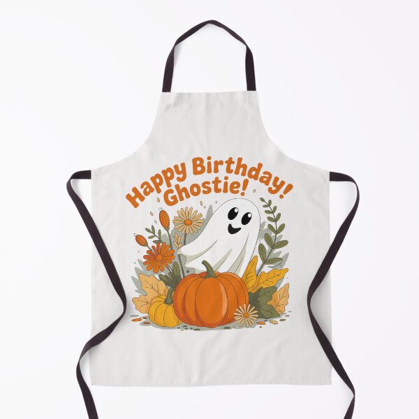 Item preview, Halloween Birthday Ghost Design Cute Ghostie with Pumpkin & Fall Flowers Spooky Autumn Celebration Artoral Design for Spooky Season designed and sold by wellie-chic.