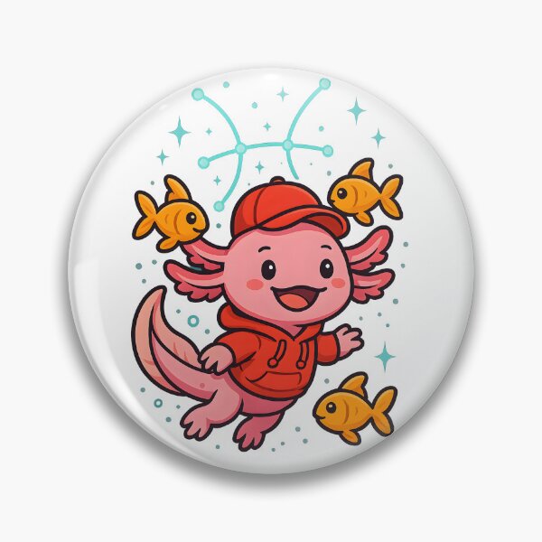 Item preview, Axie the Axolotl – Playful Pisces Zodiac Cartoon Design designed and sold by anniejunoaxie.