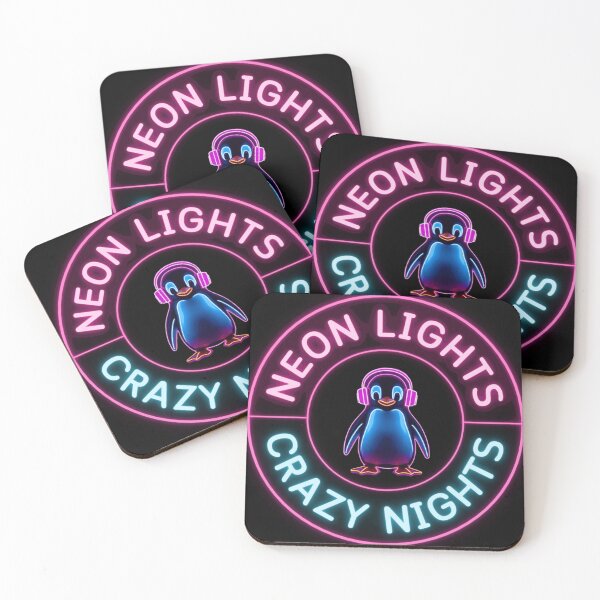 Item preview, Neon Lights Crazy Nights Penguin designed and sold by GlennieTinsma.