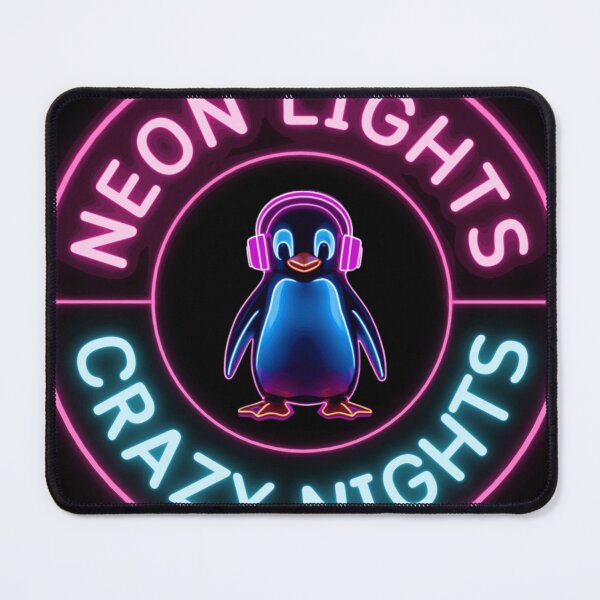 Item preview, Neon Lights Crazy Nights Penguin designed and sold by GlennieTinsma.