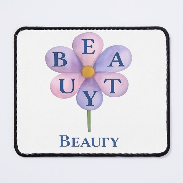 Item preview, Watercolor Flower Sticker Spelling “Beauty” designed and sold by MayaMaliStudio.
