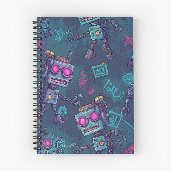Item preview, Futuristic Cartoon Graffiti Robots - Colorful Urban Street Art Pattern designed and sold by knawlej.