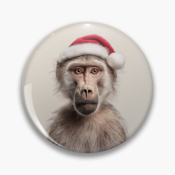 Item preview, Baboon with Christmas Hat – Festive Baboon Xmas Design designed and sold by LazyOwlStore.