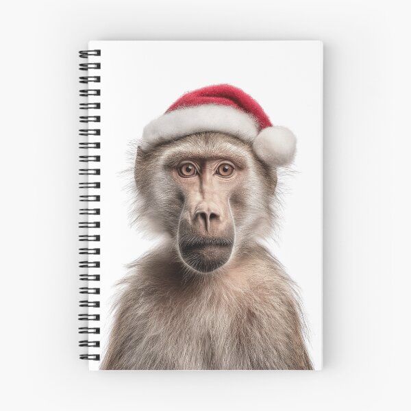 Item preview, Baboon with Christmas Hat – Festive Baboon Xmas Design designed and sold by LazyOwlStore.