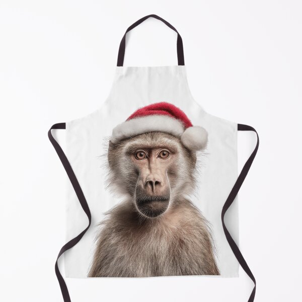 Item preview, Baboon with Christmas Hat – Festive Baboon Xmas Design designed and sold by LazyOwlStore.