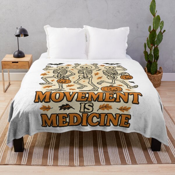 Item preview, Movement Is Medicine – Dancing Skeletons Halloween Retro Design designed and sold by DailyDrivesct.