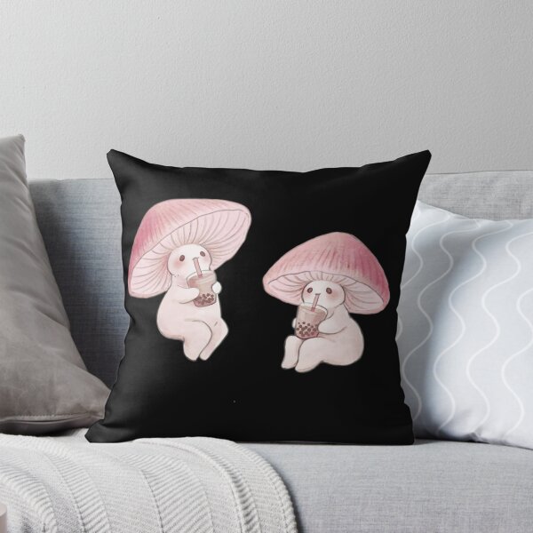 Item preview, Mycena Mushrooms With Boba Tea Throw Pillow 	 designed and sold by avdoveojuaf4.