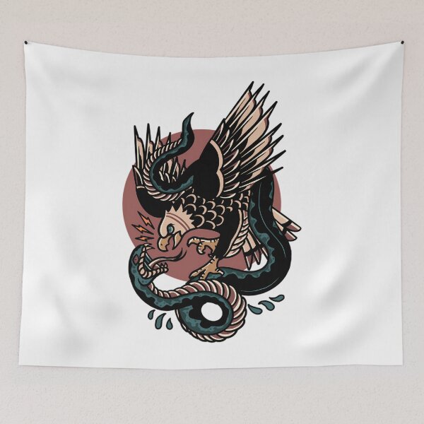 Item preview, Eagle Versus Snake Traditional Tattoo  	 designed and sold by xquwqdtjpnm88.
