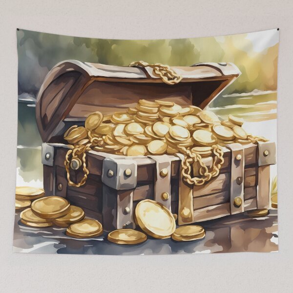 Item preview, Treasure Chest with Gold designed and sold by CalmnessbyChoice.