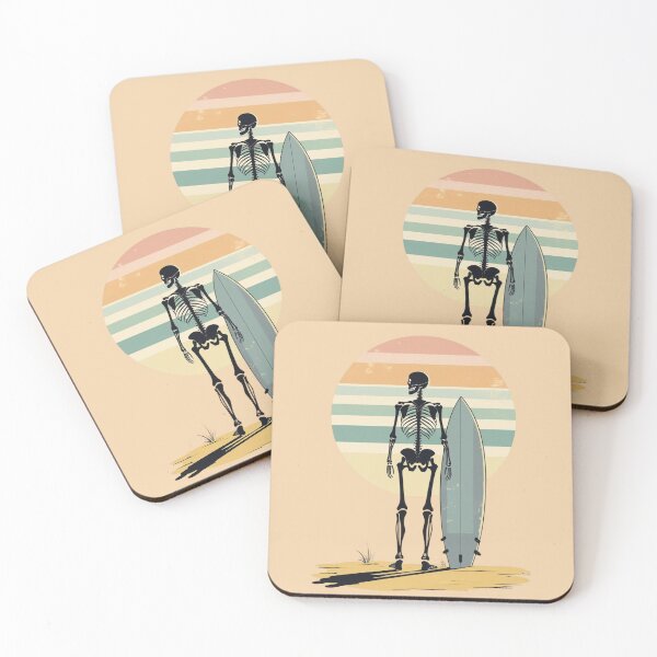 Item preview, Skeleton Surfer Retro Sunset Design designed and sold by Design Delinquent.