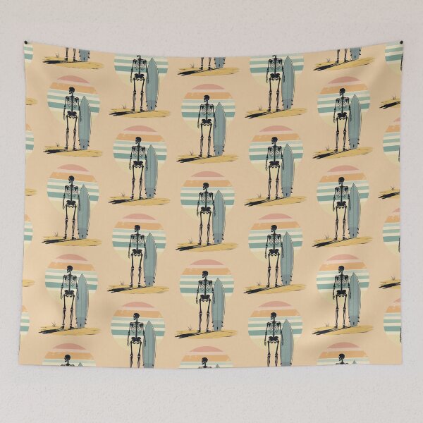 Item preview, Skeleton Surfer Retro Sunset Design designed and sold by Design Delinquent.