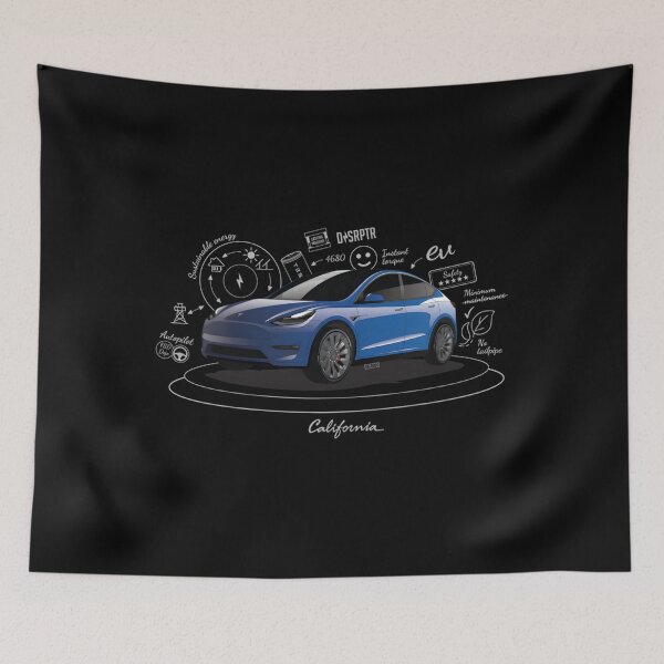 Item preview, Tesla Model Y Original Fan Art, Serial Number TMY001BLUW Essential 		 designed and sold by clmpnngj81.
