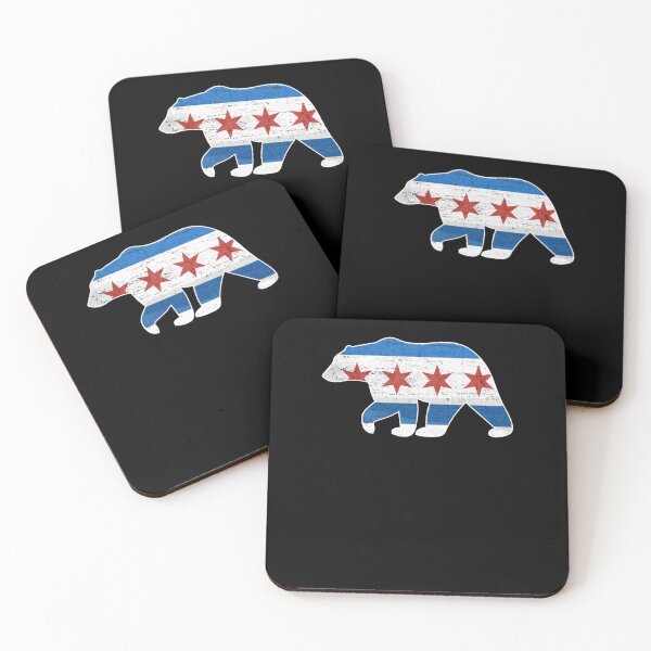 Item preview, Chicago Flag Walking Bear Style Vintage Grunge State Lover Gift Cute designed and sold by alesize-puixcv.