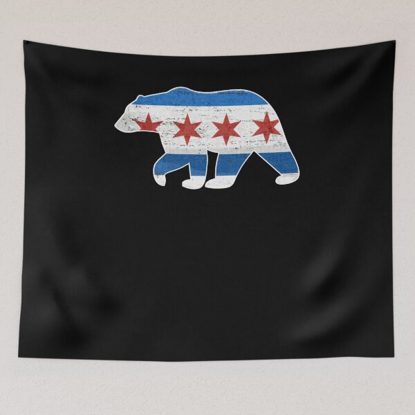 Item preview, Chicago Flag Walking Bear Style Vintage Grunge State Lover Gift Cute designed and sold by alesize-puixcv.