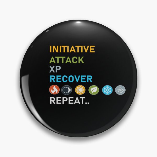 Item preview, Gloomhaven Initiative, Attack, XP, Recover, Repeat Board Game designed and sold by XIOMARROBLES.