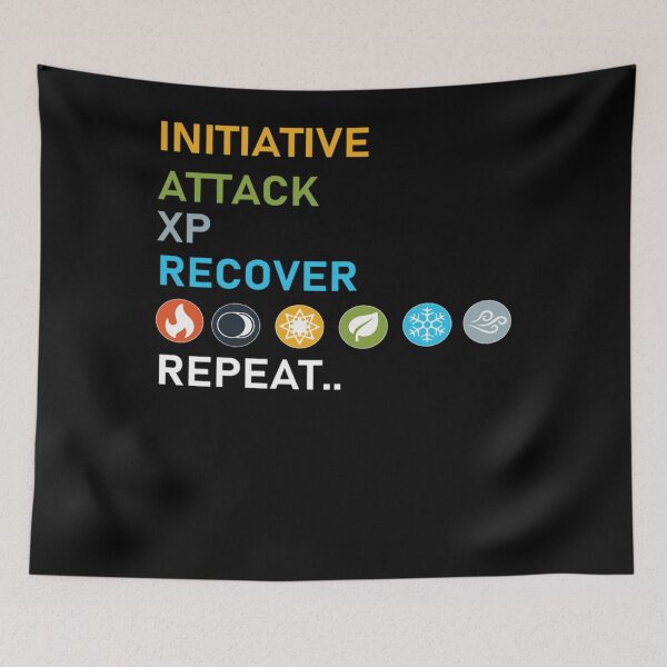 Item preview, Gloomhaven Initiative, Attack, XP, Recover, Repeat Board Game designed and sold by XIOMARROBLES.
