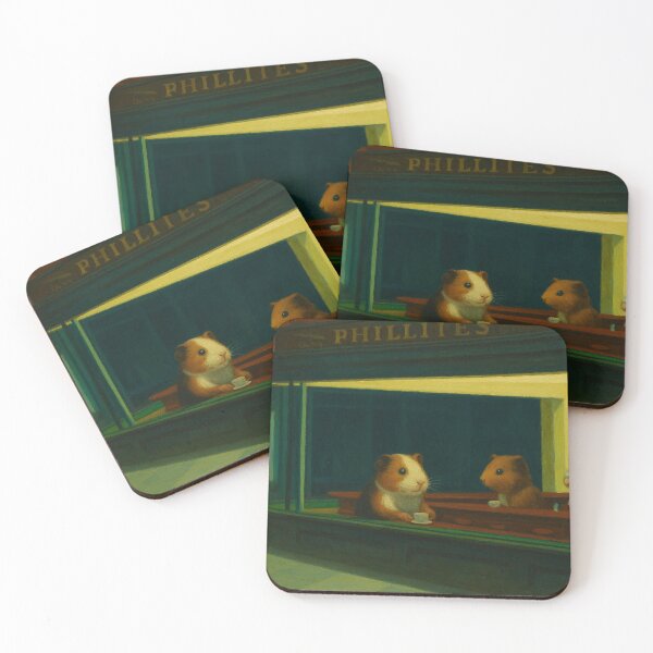 Item preview, Guinea Pigs in a Hopper Café Scene (After Hopper) designed and sold by gandolfwizard.