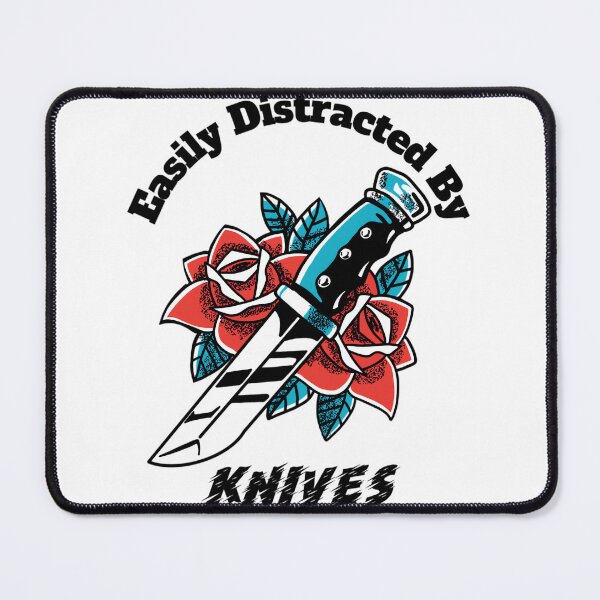 Item preview, Easily Distracted By Knives Fixed Blade Knife Roses Image designed and sold by xquwqdtjpnm88.