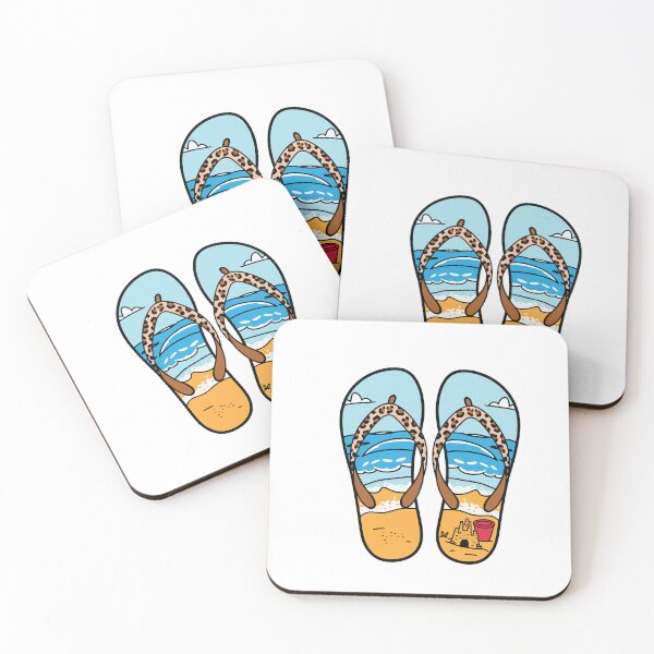 Item preview, Summer Beach Flip Flops Design Ocean Sandcastle Vacation Graphic designed and sold by styleonestaa.