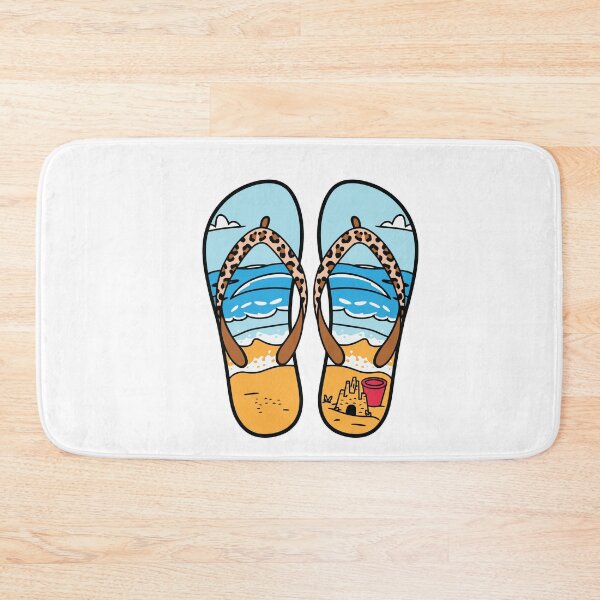Item preview, Summer Beach Flip Flops Design Ocean Sandcastle Vacation Graphic designed and sold by styleonestaa.