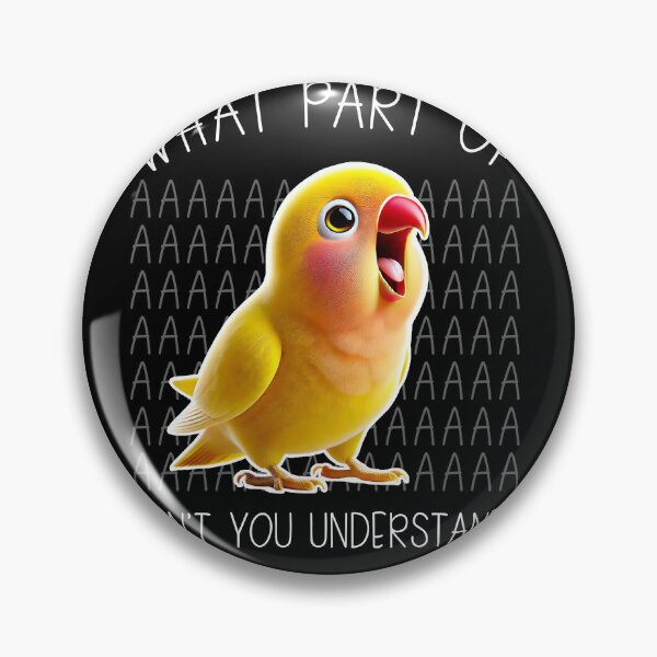 Item preview, Funny Rosy-faced Yellow Lovebird Parrot Birb Meme designed and sold by Kimberley King Art  King Art.