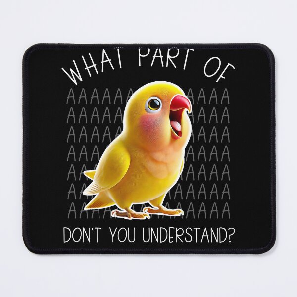 Item preview, Funny Rosy-faced Yellow Lovebird Parrot Birb Meme designed and sold by Kimberley King Art  King Art.