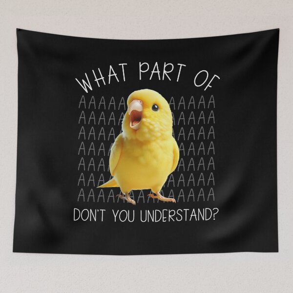 Item preview, Funny Yellow Parrotlet Parrot Birb Meme designed and sold by Kimberley King Art  King Art.