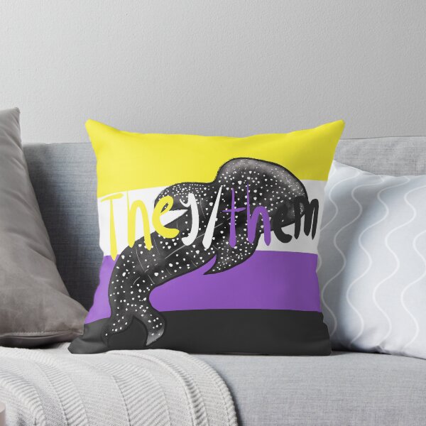Item preview, They/them nonbinary flag with whaleshark designed and sold by Swirling_UniverseShop.
