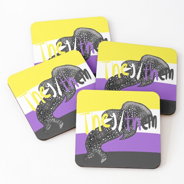 Item preview, They/them nonbinary flag with whaleshark designed and sold by Swirling_UniverseShop.
