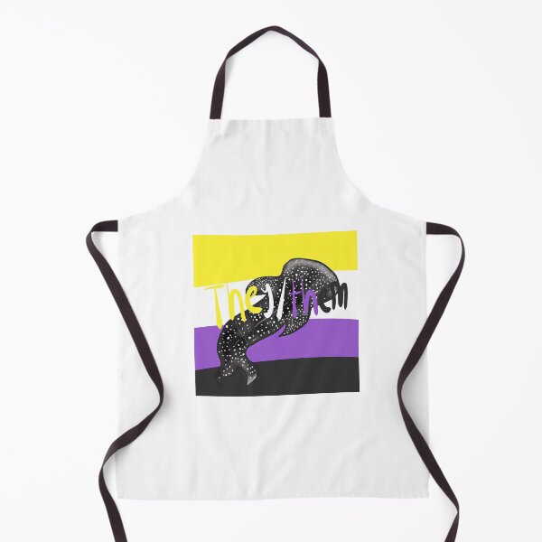 Item preview, They/them nonbinary flag with whaleshark designed and sold by Swirling_UniverseShop.