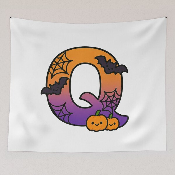 Item preview, Halloween Letter Q – Cute Kawaii Cartoon with Spooky Details designed and sold by PrintCreations9.