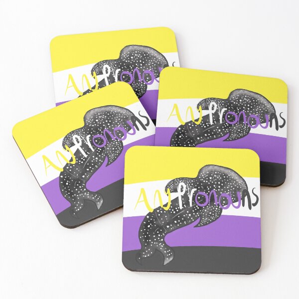 Item preview, Any pronouns nonbinary flag with whaleshark designed and sold by Swirling_UniverseShop.