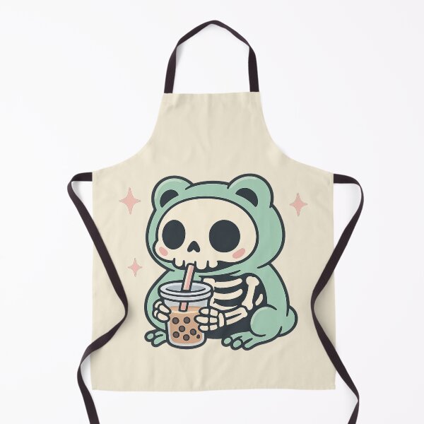 Item preview, Cute Frog Skeleton Drinking Boba Tea – Kawaii Halloween designed and sold by Meandmyshop.
