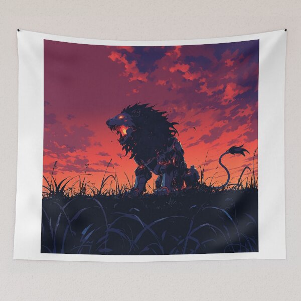 Item preview, Mech Lion Roaring at Fiery Sunset designed and sold by Christian Weiss.