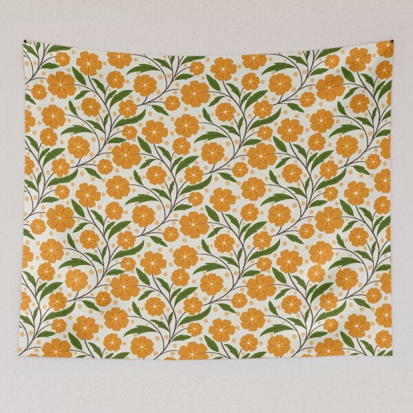Item preview, Yellow Trailing Floral Pattern  designed and sold by kalaauniverse_art_studio.