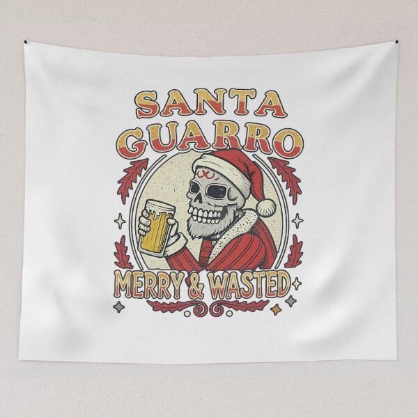 Item preview, Santa Guarro - Merry Wasted Retro Drinker designed and sold by SkullTroops.