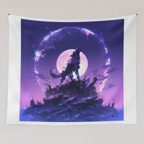 Item preview, Howling Mech Wolf Under Moon designed and sold by Christian Weiss.