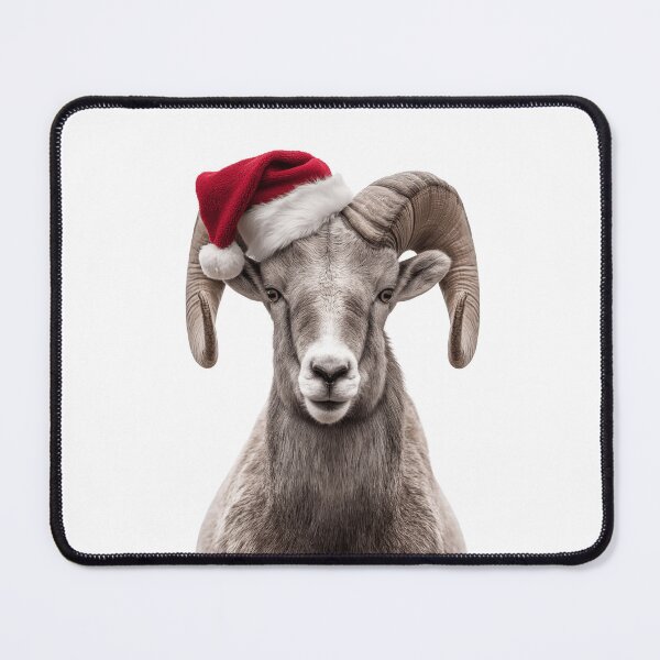 Item preview, Bighorn Sheep with Christmas Hat – Festive Bighorn Sheep Xmas Design designed and sold by LazyOwlStore.